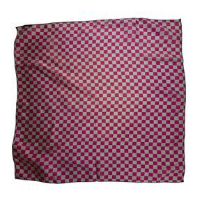 Vintage Ray Strauss Inspired by MGM Grand Prix Silk Checkerboard Scarf Pink Blue